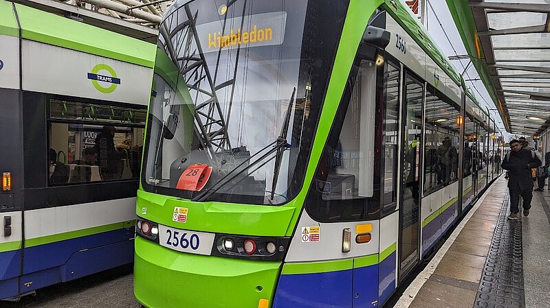 Wimbledon bound tram